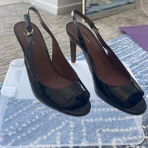 Black Patent Leather Cole Haan Slingback Heel 8